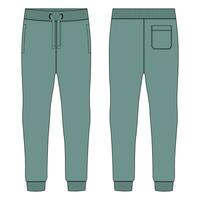 Jogger sweatpants vector illustration template front and back views