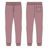 Jogger sweatpants vector illustration template front and back views