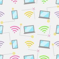 Internet and Devices Seamless Pattern vector