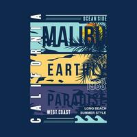 malibu graphic, typography vector, beach theme illustration, good for print t shirt and other use vector