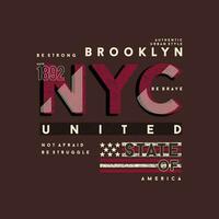 brooklyn new york city graphic typography, t shirt vector, design fashion, illustration, good for casual style vector