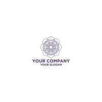 Purple Ornamen Flower Logo Design Vector