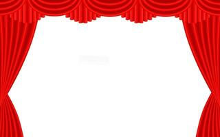 Red Theater Curtain With White Background vector