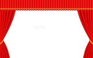 Red Theater Curtain With White Background vector
