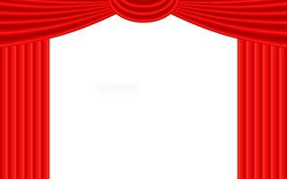 Red Theater Curtain With White Background vector