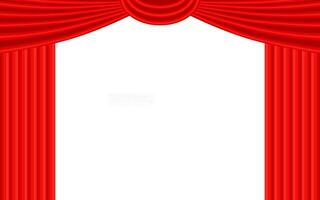 rojo teatro cortina con blanco antecedentes vector