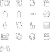 Objects Icon for Daily hobbies. Cute simple casual icons for hobby and daily activities vector