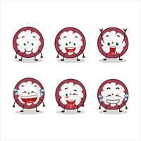 Cartoon character of slice of mangosteen with smile expression vector