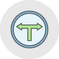 T Junction Vector Icon Design