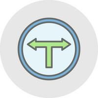 T Junction Vector Icon Design