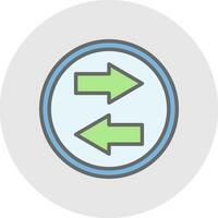 Two Way Arrow Vector Icon Design