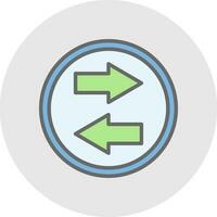 Two Way Arrow Vector Icon Design