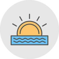 Sunset Vector Icon Design