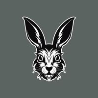 Charming Rabbit Head Captured in Silhouette vector