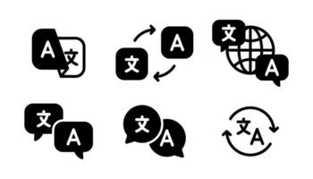 idioma traducir iconos diseño para web y móvil aplicación vector