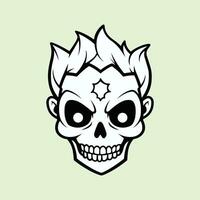 Cartoon Skull Character with Smiling Expression vector