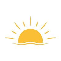 un medio sol está poniendo el concepto de puesta de sol de vector de icono hacia abajo para diseño gráfico, logotipo, sitio web, medios sociales, aplicación móvil, ilustración de interfaz de usuario
