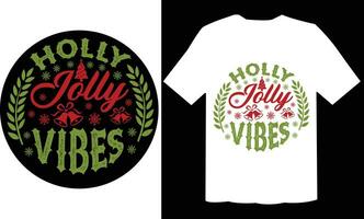 Holly Jolly Vibes Ornament T Shirt Cut File vector