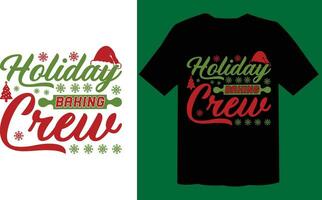 Holiday Baking Crew T Shirt vector