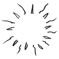 hand drawn doodle sunburst. doodle design element. vector illustration