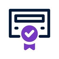 certificado dúo tono icono. vector icono para tu sitio web, móvil, presentación, y logo diseño.