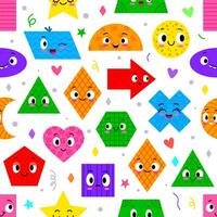 Math shape and figure characters seamless pattern vector