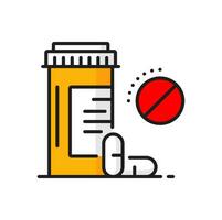 Medicines or antibiotics allergy color line icon vector