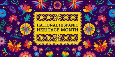 National hispanic heritage month festival banner vector