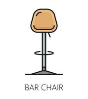 Bar chair furniture icon, restaurant interior item vector