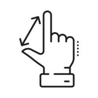 Increase and reduce sign, resize hand gesture icon vector