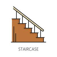 Staircase furniture icon, home interior element vector