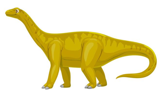 Vulcanodon dinosaur cheerful cartoon character