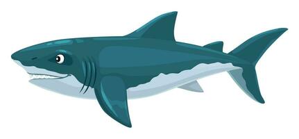 Megalodon shark dinosaur cartoon character vector