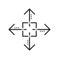 Resize and scale vector line icon. Reduce expand