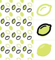 lemon linear icon with pattern example vector