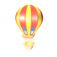 3D icon hot air balloon rendered isolated on the transparent background png