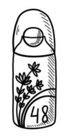 VECTOR ISOLATED ON A WHITE BACKGROUND DOODLE ILLUSTRATION OF ANTIPERSPIRANT DEODORANT