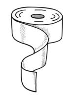 VECTOR ISOLATED ON A WHITE BACKGROUND DOODLE ILLUSTRATION OF A ROLL OF PAPER FOR DEPILATION