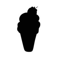 Ice cream silhouette isolated on white background. Vector illustration.