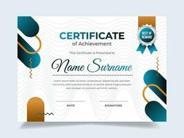 Modern certificate design template. Suitable for employee appreciation to the company vector