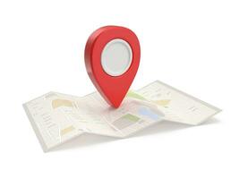 Red Pointer and Map photo