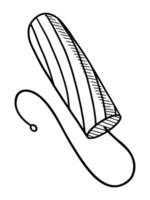 VECTOR ISOLATED ON A WHITE BACKGROUND DOODLE ILLUSTRATION OF A HYGIENIC VAGINAL TAMPON