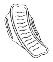 VECTOR ISOLATED ON A WHITE BACKGROUND DOODLE ILLUSTRATION OF A DISPOSABLE SANITARY PAD