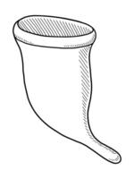 VECTOR ISOLATED ON A WHITE BACKGROUND DOODLE ILLUSTRATION OF A HYGIENIC MENSTRUAL CUP