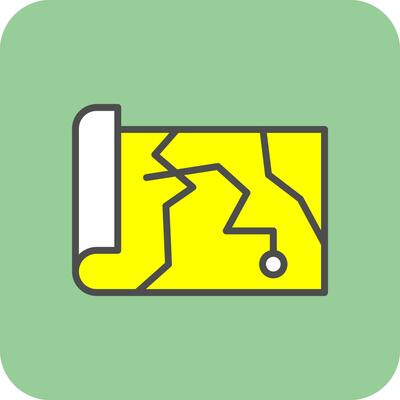 Treasure Map Vector Icon Design