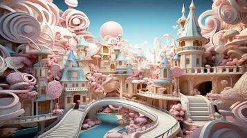 whimsical paper wonderland, digital art illustration, Generative AI photo