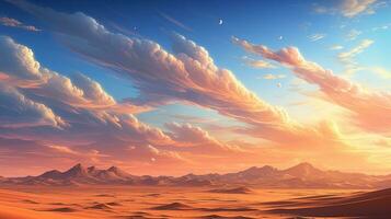 desert mirage, digital art illustration, Generative AI photo