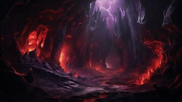 wrathful chasm unleashed, digital art illustration, Generative AI photo
