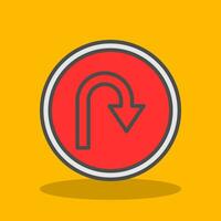 U Turn Vector Icon Design