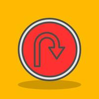 U Turn Vector Icon Design